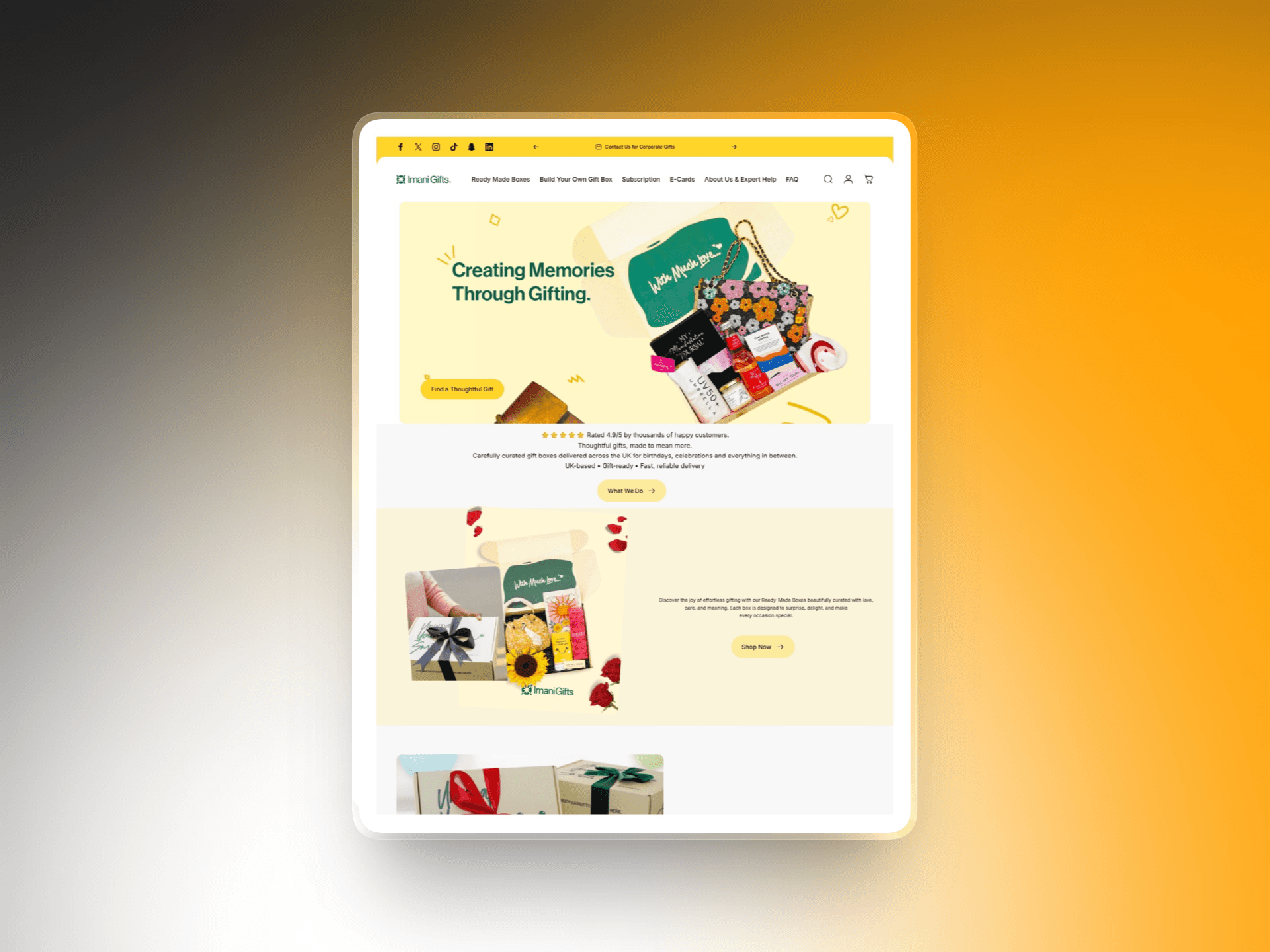 Giftbox Website desktop website preview