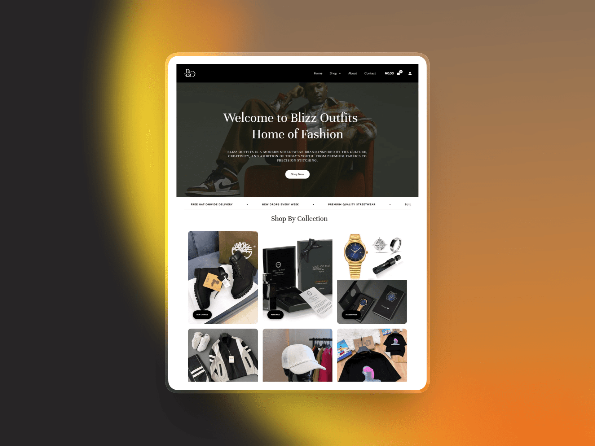 Clothing Fashion Website desktop website preview